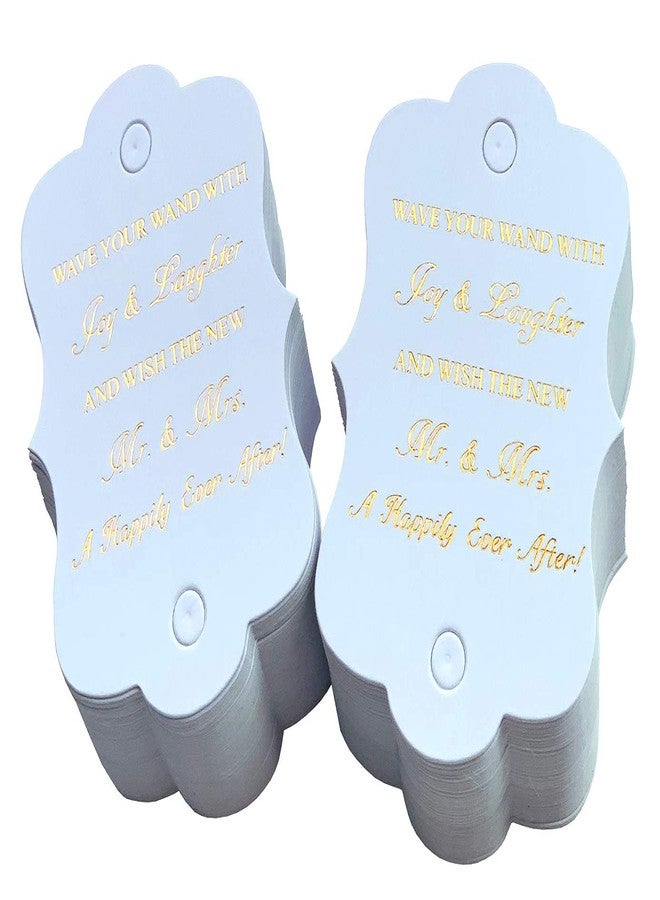 Kingsnow 50 Pack Wedding Ribbon Wand Favor Tags, Weddig Send Off Exit Wand Gold Foil Tags for Wedding Ribbon Wands - Image 3